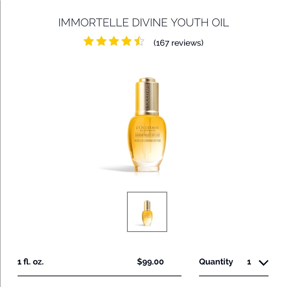 L'Occitane youth oil.